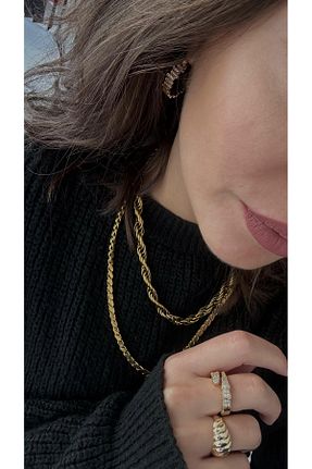 گردنبند استیل ( فولاد ) طلائی استیل (فولاد) Marka - کد 893784703