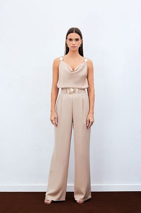 شلوار بژ زنانه ساتن Sateen - کد 884239072