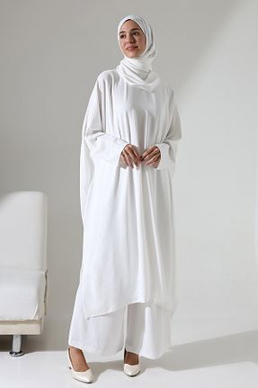 ست بالاتنه و پائین تنه حجاب سفید زنانه رگولار Berel Moda - کد 893789838