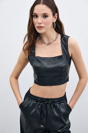 بلوز مشکی زنانه ساده Sateen - کد 893790027