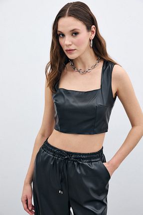 بلوز مشکی زنانه ساده Sateen - کد 893790027