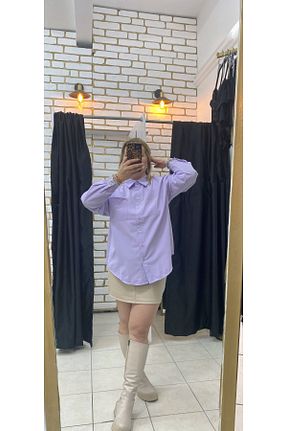 پیراهن بنفش زنانه گشاد TUBA TOPTAŞ - کد 893802658