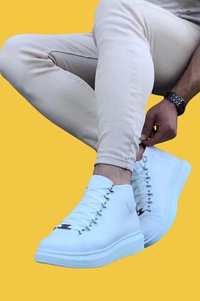 بوت / نیم بوت سفید مردانه چرم مصنوعی shoecide - کد 788957407