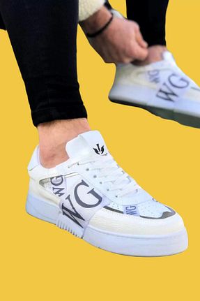 کفش کژوال سفید مردانه چرم مصنوعی shoecide - کد 788874523