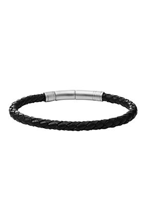 دستبند استیل (فولاد) مشکی مردانه Fossil - کد 549842180