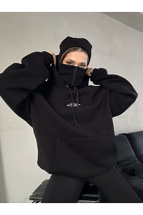 سوئیشرت مشکی زنانه چاپی LAND MODA - کد 890544999