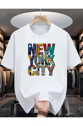 تیشرت سفید زنانه رگولار DWN WEAR - کد 893961783