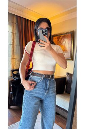 شلوار جین آبی زنانه پاچه ساده Sachistanbul - کد 893974184