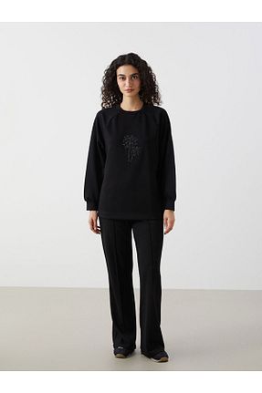 شلوار کرمگن مشکی زنانه اسلیم LC Waikiki - کد 930662838