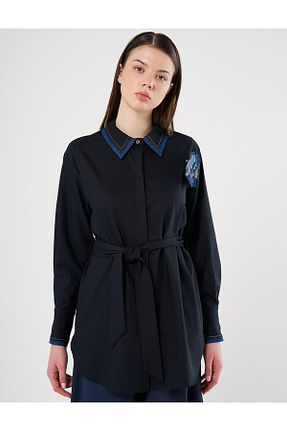تونیک حجاب سرمه ای زنانه پلی استر Kayra - کد 893997300