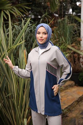 ست بالاتنه و پائین تنه حجاب طوسی زنانه رگولار MİMİ Luxury Wear - کد 893599432