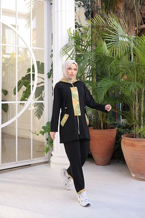 ست بالاتنه و پائین تنه مشکی زنانه بافتنی MİMİ Luxury Wear - کد 881373946