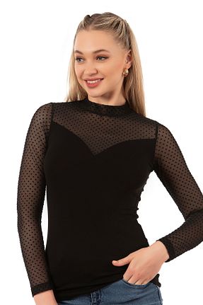 بلوز مشکی زنانه ساده ÖZKAN underwear - کد 802080562