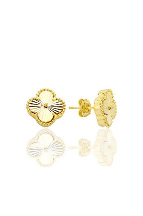 گوشواره نقره طلائی زنانه 925 عیار Söğütlü Silver - کد 894014687