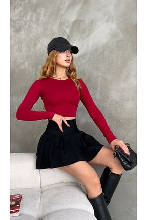 بلوز زرشکی زنانه ساده Serra - کد 894028255