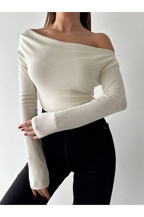 بلوز سفید زنانه ساده LACASE - کد 894045539