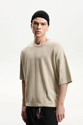 تیشرت بژ مردانه رگولار Bershka - کد 894063747