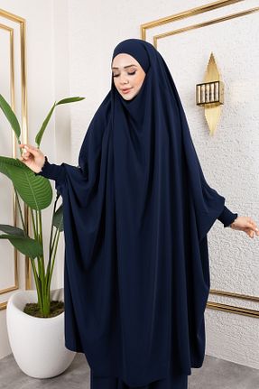 کلاه و ابایا سرمه ای زنانه پنبه پلی استر KADEEM - کد 894084221
