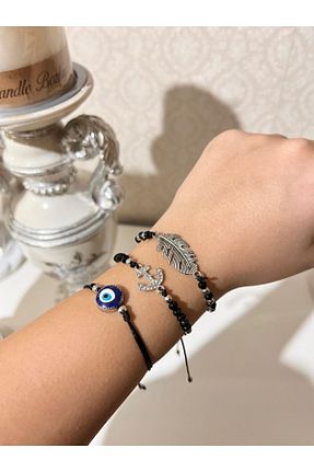 دستبند جواهر مشکی زنانه MELİ TİCARET - کد 894083040
