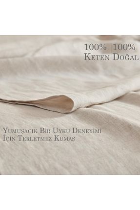 روکش بالش بژ کتان Deko Dekor - کد 894077577