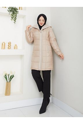 پالتو پشمی بژ زنانه رگولار Günay Karaca - کد 894078415