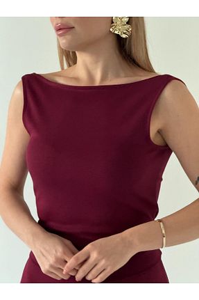 لباس زرشکی زنانه بافتنی Moda Hour - کد 894098096