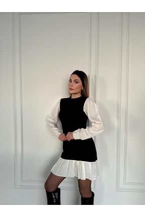 لباس مشکی زنانه تریکو Moda Hour - کد 894099408