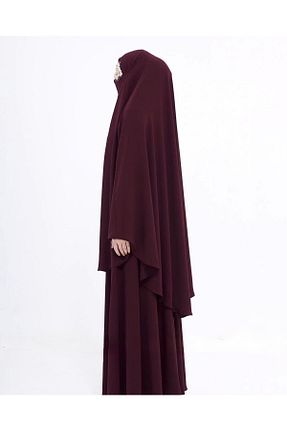 کلاه و ابایا زرشکی زنانه نازک ashabtesettür - کد 896003701