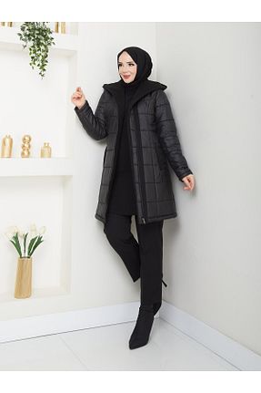 پالتو پشمی مشکی زنانه رگولار Günay Karaca - کد 894105341