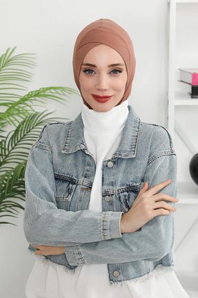 کلاه شنای حجاب قهوه ای زنانه Aisha