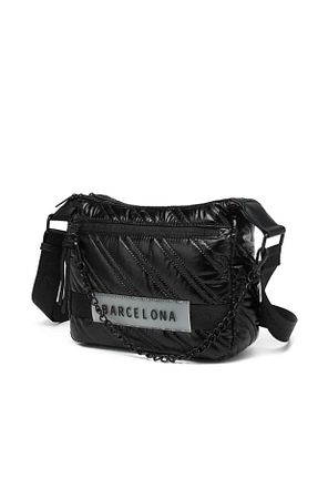 کیف پستچی مشکی زنانه پارچه ای BARCELONA 21K - کد 894124934