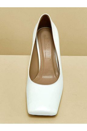 کفش پاشنه بلند کلاسیک سفید زنانه چرم لاکی lescarpe - کد 894156116