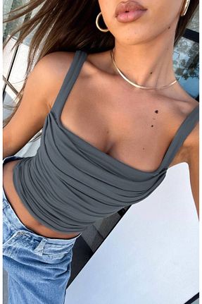 بلوز طوسی زنانه ساده SEVENLINE - کد 894153421