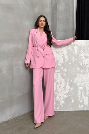 ست بالاتنه و پائین تنه صورتی زنانه بافتنی msm fashion - کد 894134934