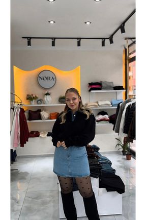 دامن آبی زنانه بافتنی MODA - کد 894107201