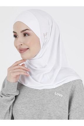 روسری سفید ساده Ecardin - کد 894140435
