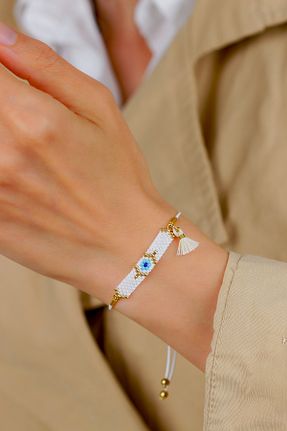 دستبند جواهر رنگی زنانه منجق Kübüşün Atölyesi - کد 896020443