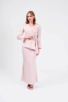 کت و شلوار بژ زنانه یقه کتی Doğaner - کد 896017105