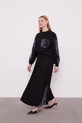 ست بالاتنه و پائین تنه حجاب مشکی اورسایز Levidor - کد 894352399