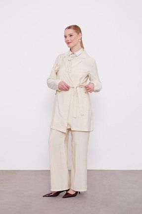ست بالاتنه و پائین تنه حجاب بژ زنانه رگولار Levidor - کد 896232144