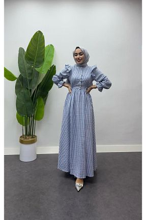 لباس حجاب سرمه ای زنانه رگولار ışık tesettur - کد 894355375