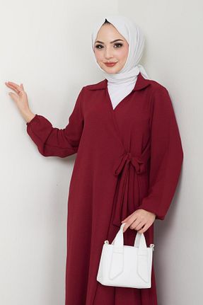 کلاه و ابایا زرشکی زنانه پنبه پلی استر Bold Grup - کد 894270357