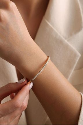 دستبند طلا طلائی زنانه 14 عیار Sembol Gold - کد 896051936