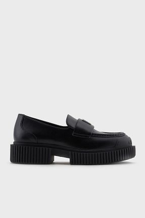 کفش لوفر مشکی زنانه چرم خالص Armani Exchange - کد 896055160