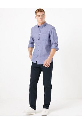 شلوار سرمه ای مردانه پنبه ای Marks & Spencer - کد 138332371