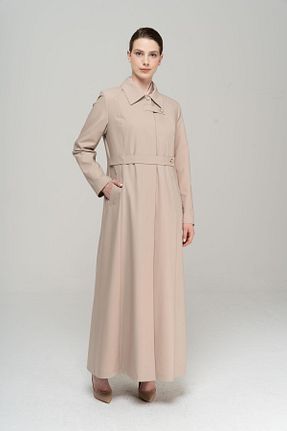 مانتو بلند حجاب بژ زنانه Olcay - کد 823719272