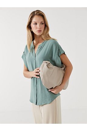 بلوز سبز زنانه ساده LC Waikiki - کد 896061225