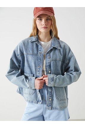 کت آبی زنانه اورسایز LC Waikiki - کد 896061048