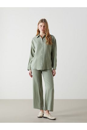 پیراهن خاکی زنانه اورسایز LC Waikiki - کد 894323292