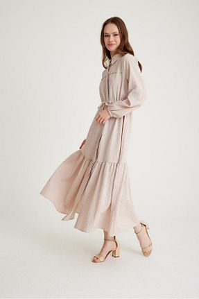 لباس حجاب بژ زنانه رگولار Olcay - کد 807540238